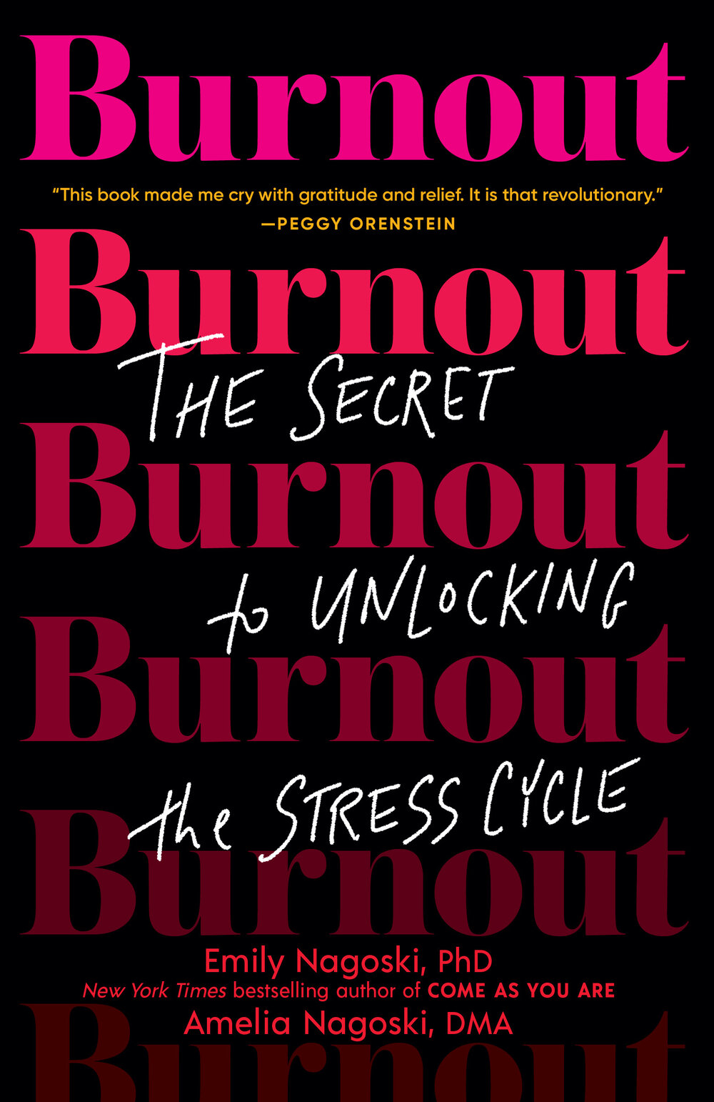 Book cover of "Burnout" by Emily and Amelia Nagoski, about stress, emotional exhaustion, and resilience.